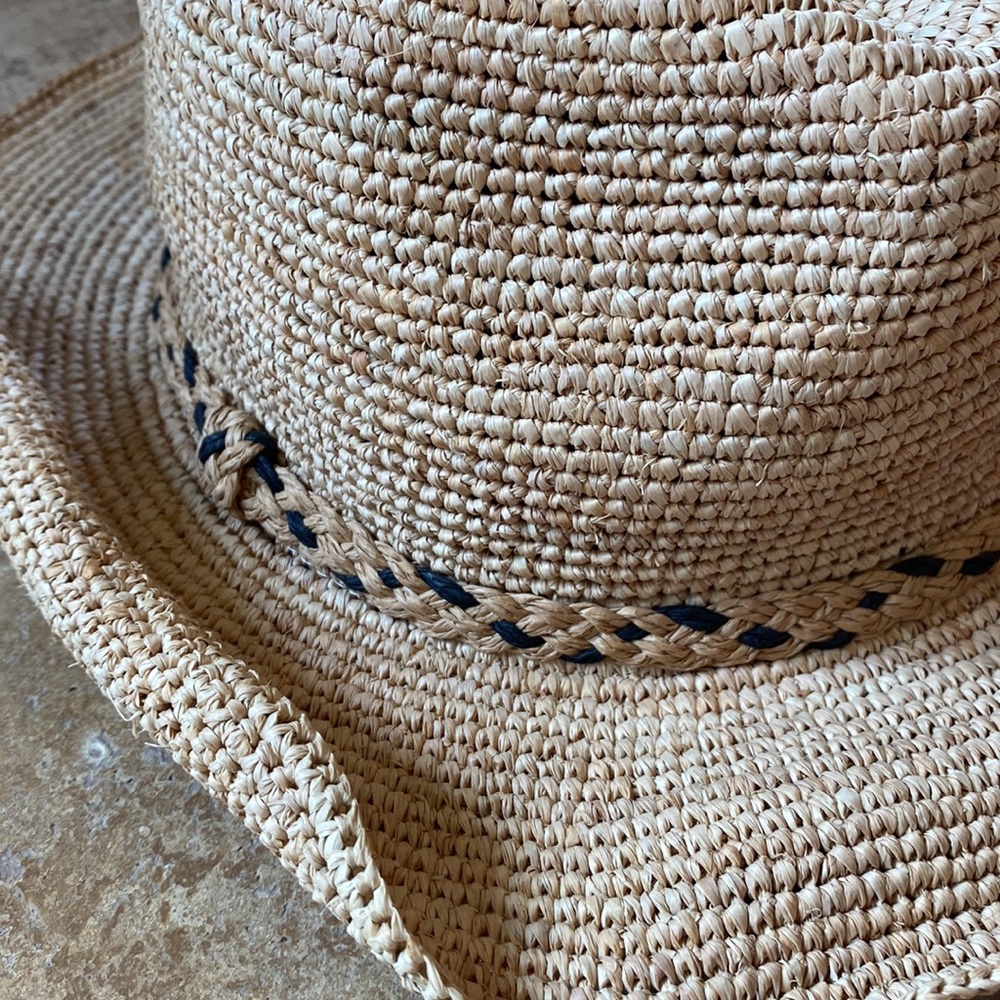 Caslon Natural Straw Western Sun Hat with Black Accent Braid - Picture 2 of 3